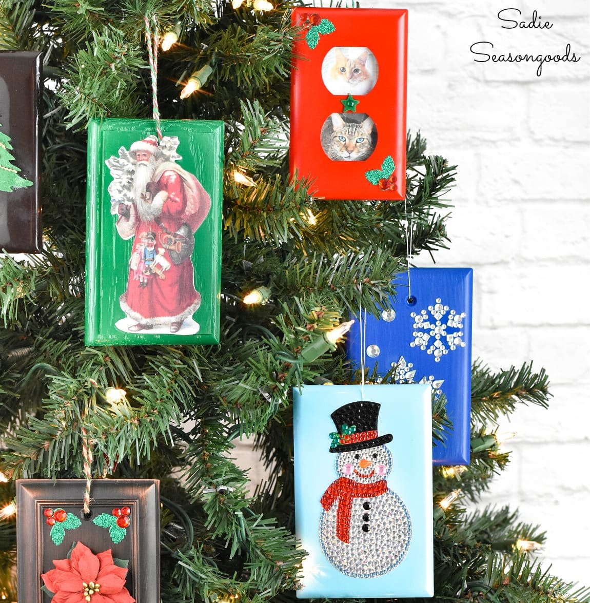 Christmas ornament crafting with switchplate covers