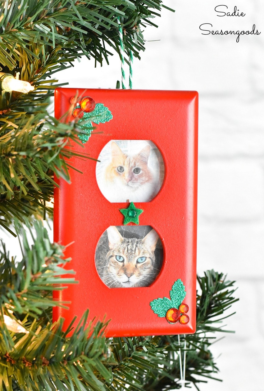 Outlet plate as a picture frame ornament