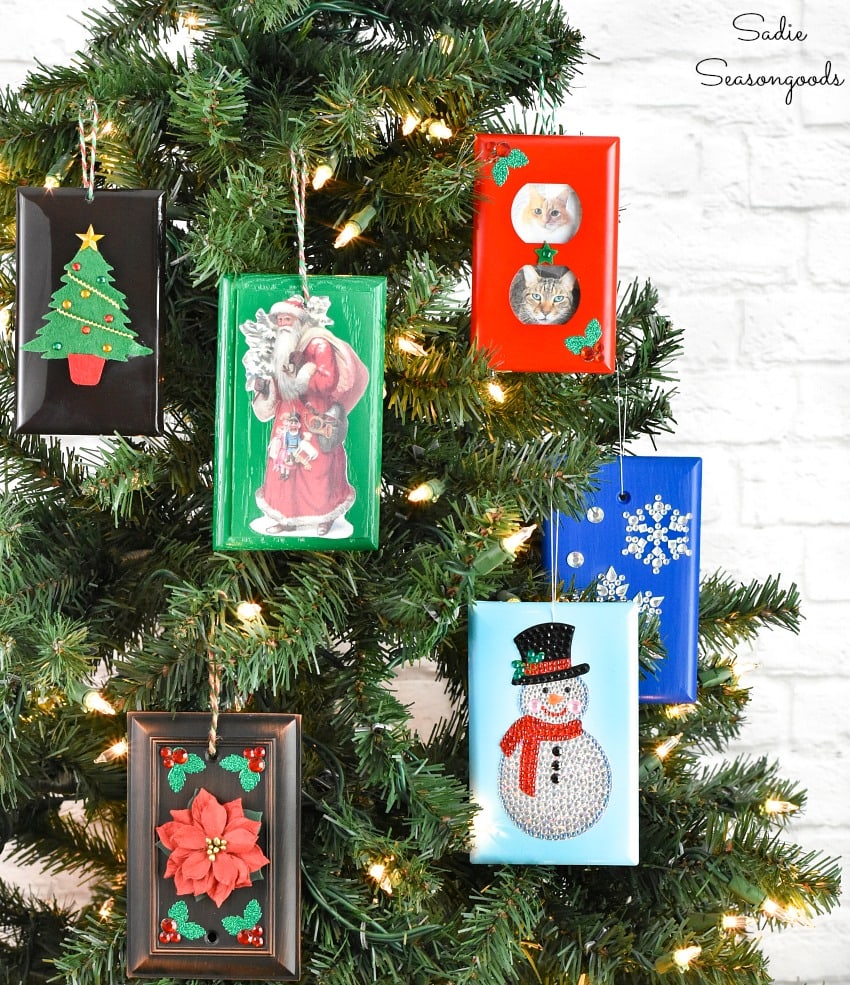 Outlet plates as Christmas ornaments