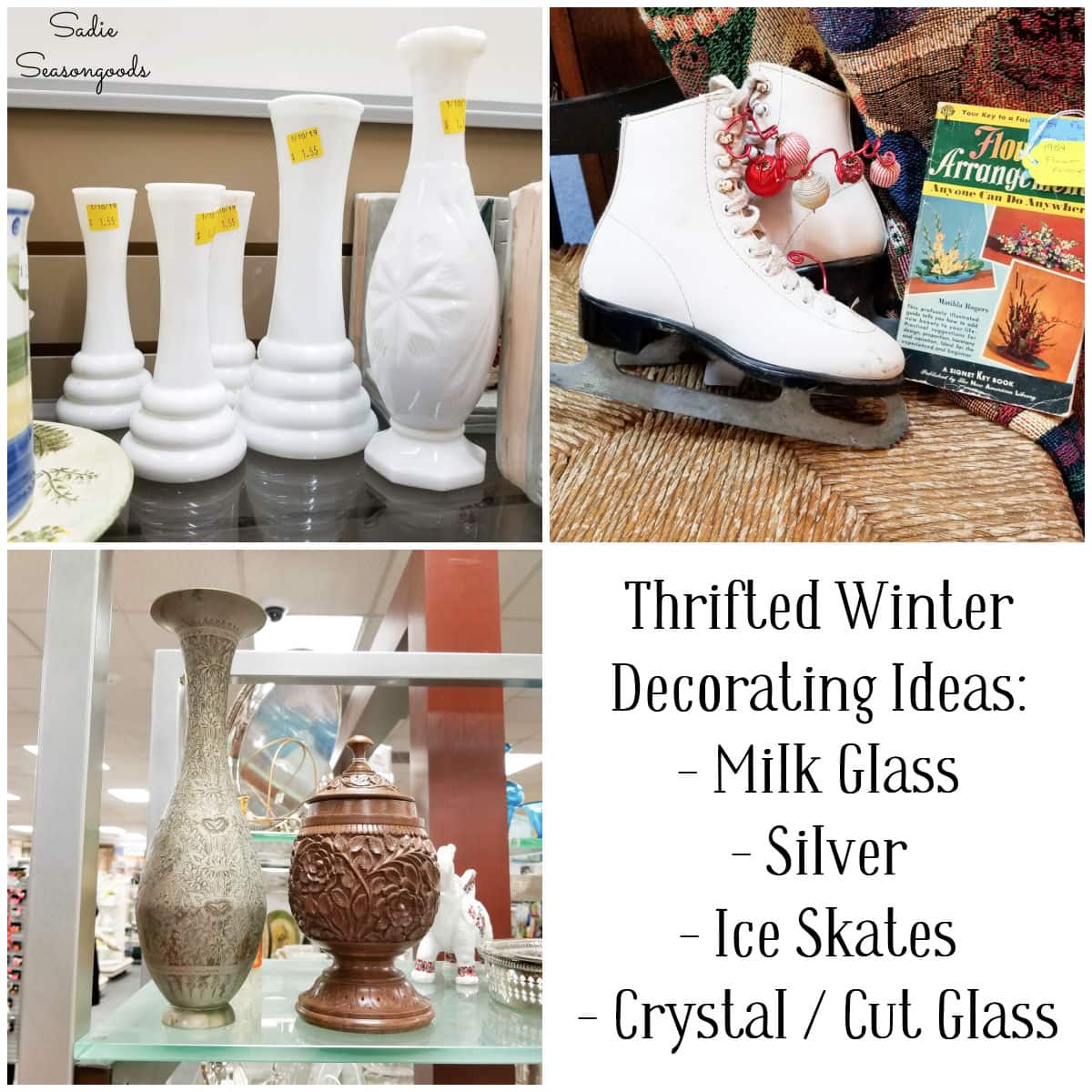 Winter decorating ideas from thrift stores and antique malls