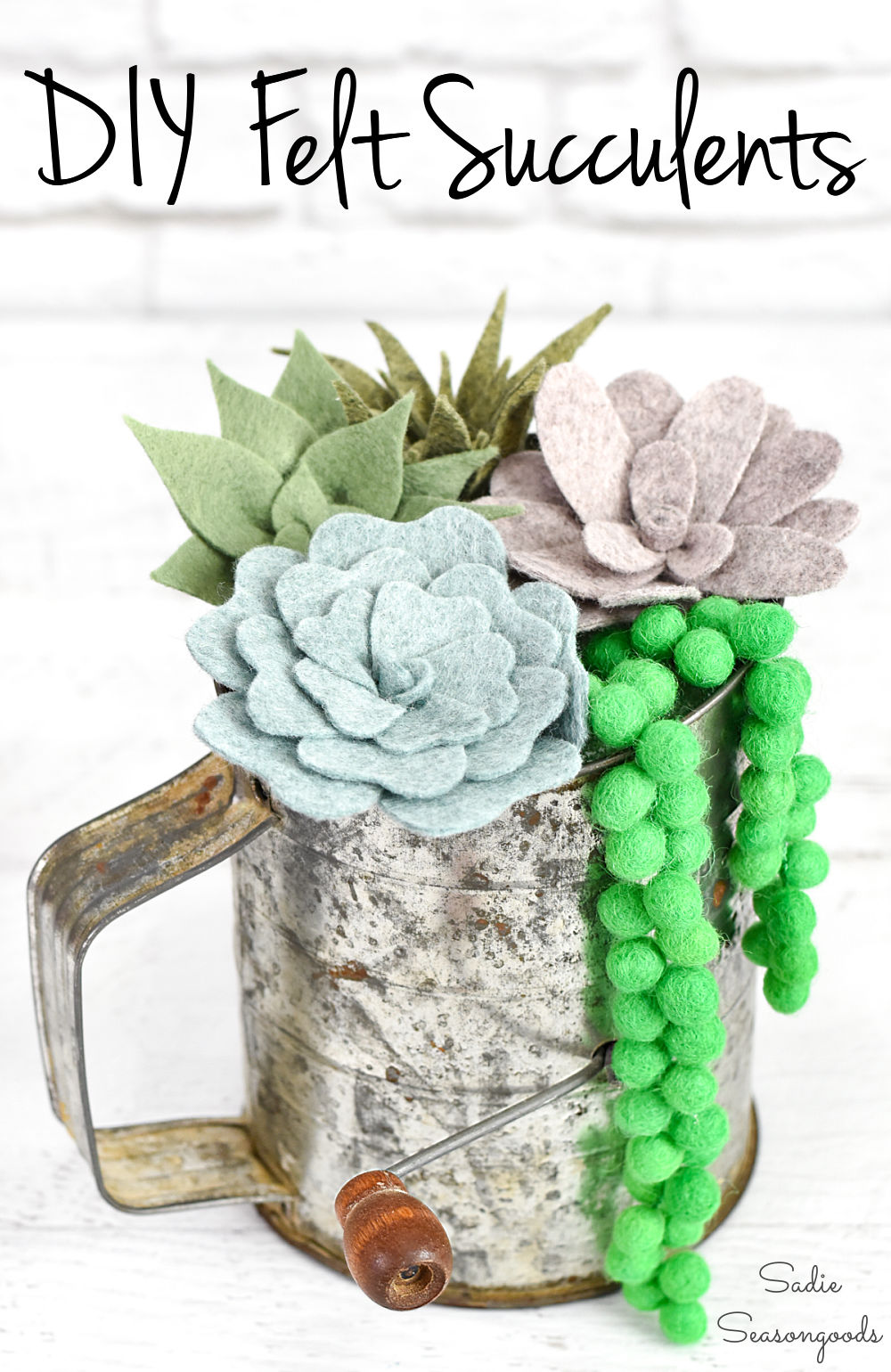 How to make felt succulents as DIY decor