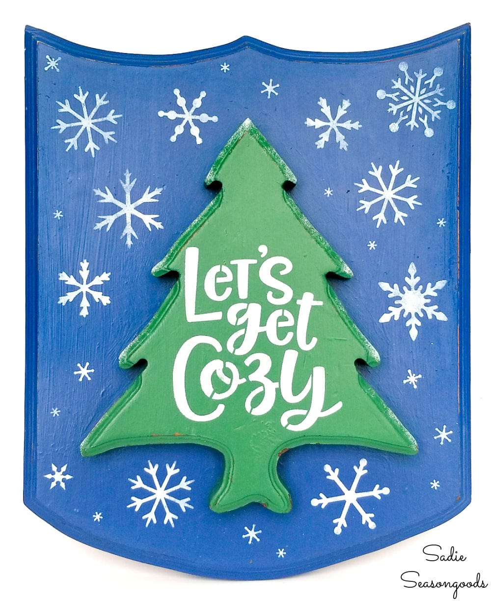 Let's get cozy sign for winter home decor