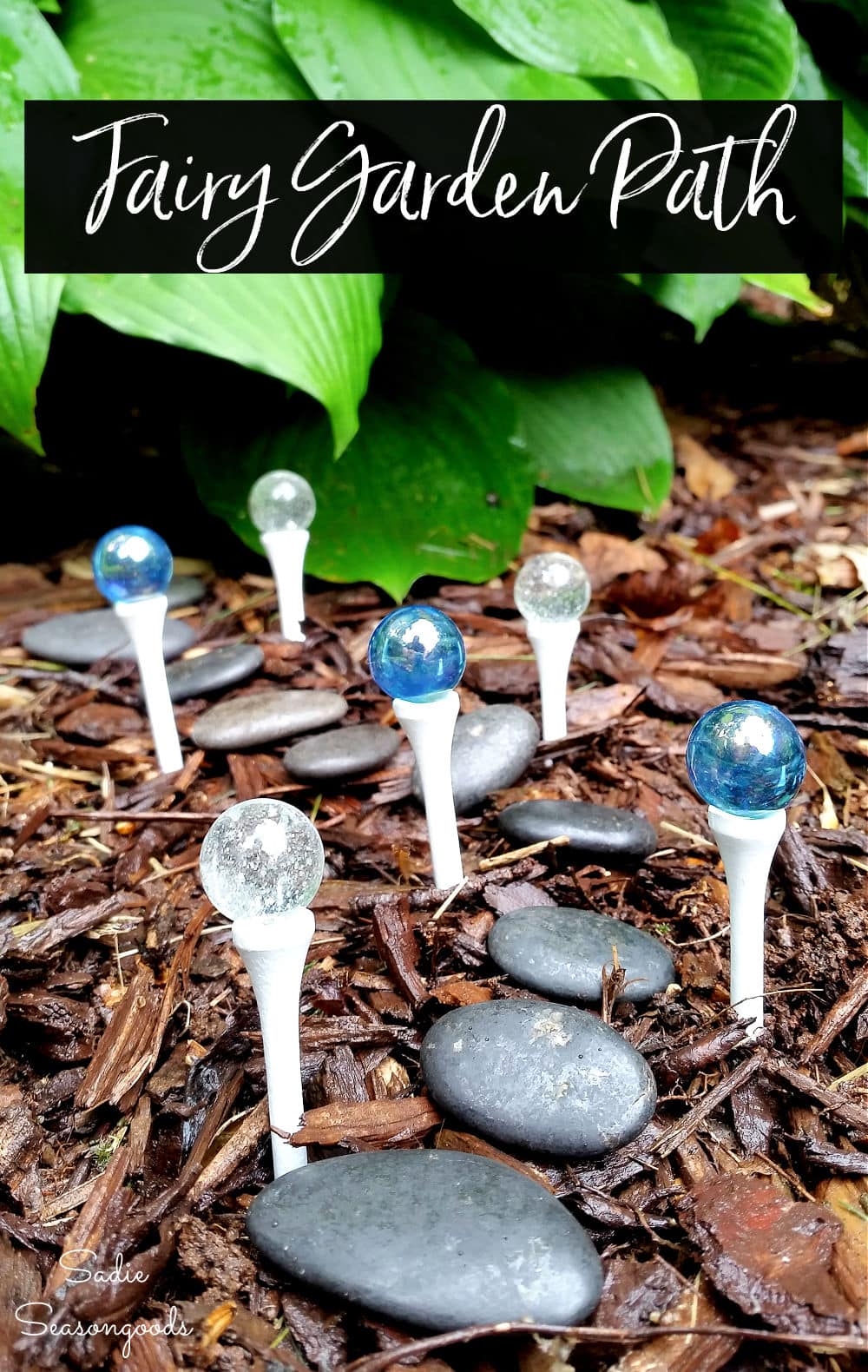 Mini path lights for a fairy garden