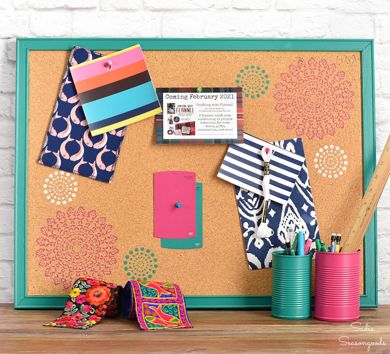 Decorative Cork Board for Office and Virtual Classroom