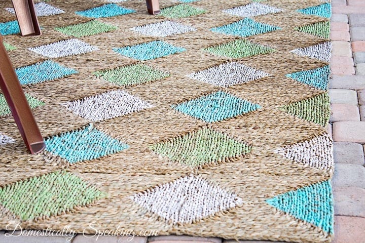 Diamond painted outdoor rug