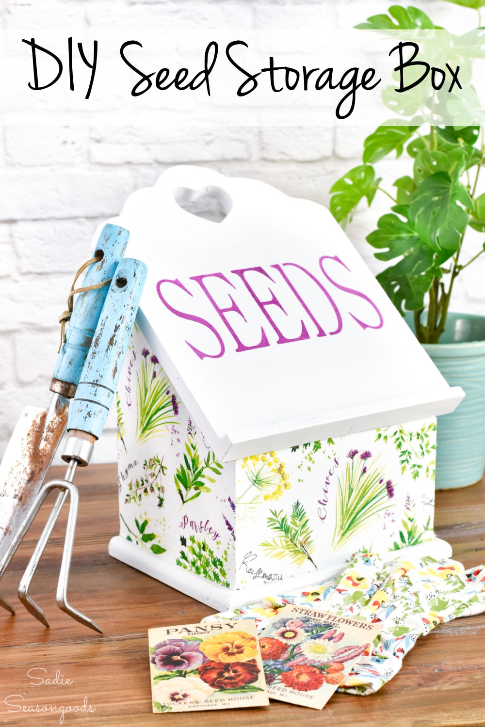 Seasonal Seed Organizer Box Seed Rack Organized by Season Cottage Core  Decor 