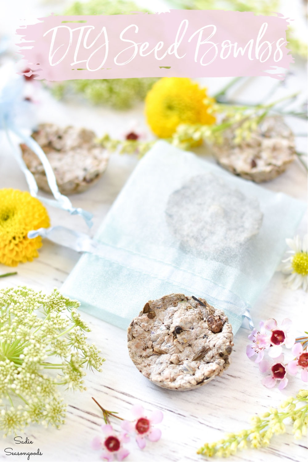 wildflower seed bombs with a mini muffin pan