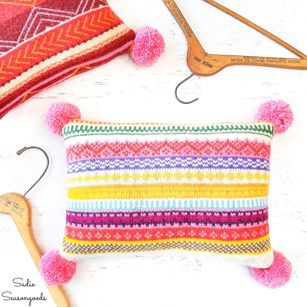 bohemian pillow covers from sweaters