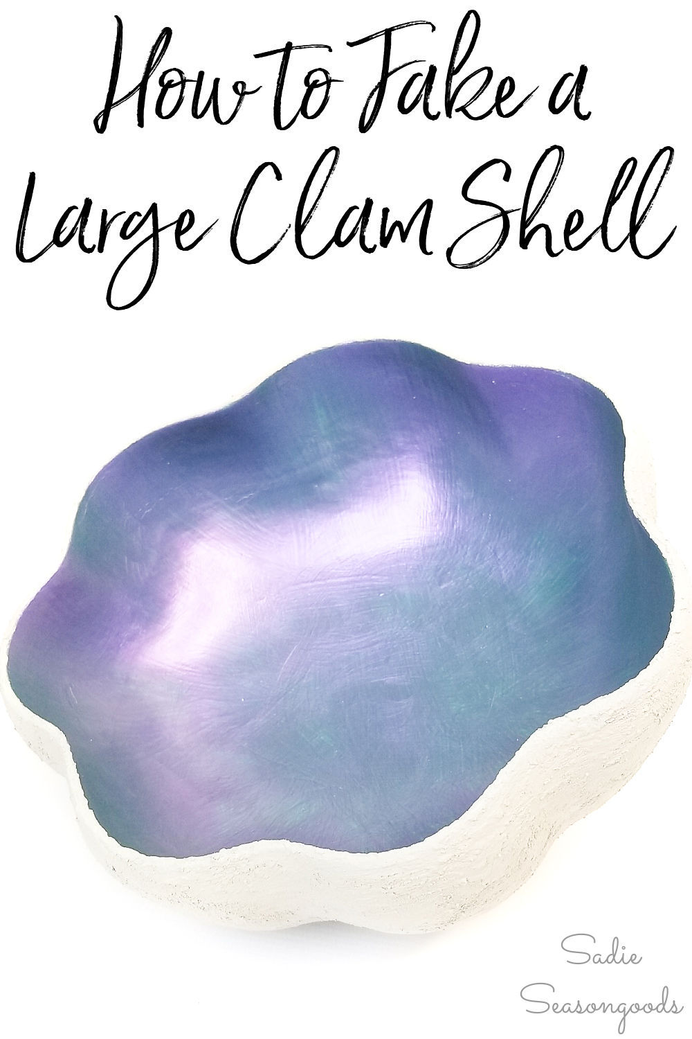 large clam shell with baking soda paint