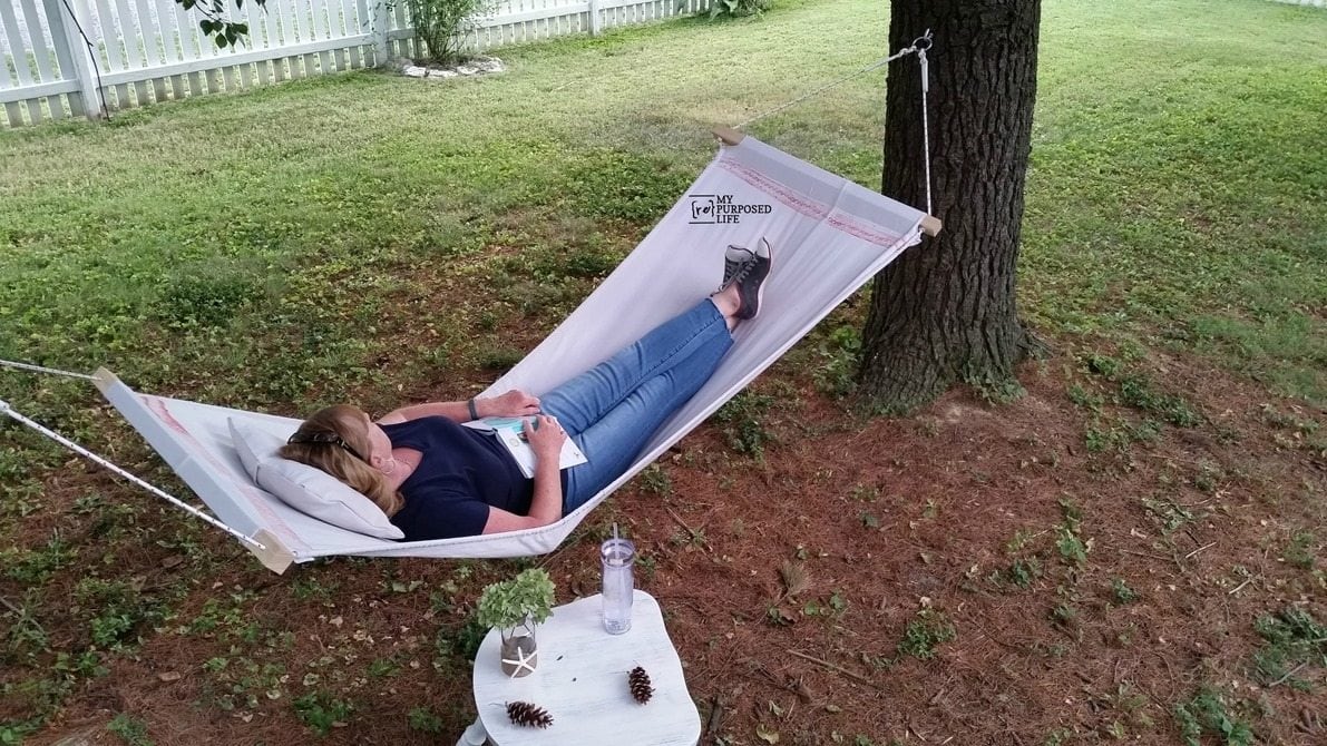 diy hammock from a drop cloth