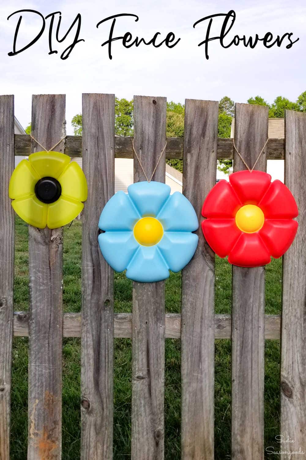 fence decorations from the thrift store