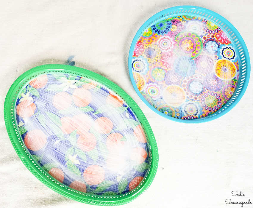 how to decoupage fabric on metal