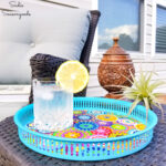 outdoor serving tray with boho summer style