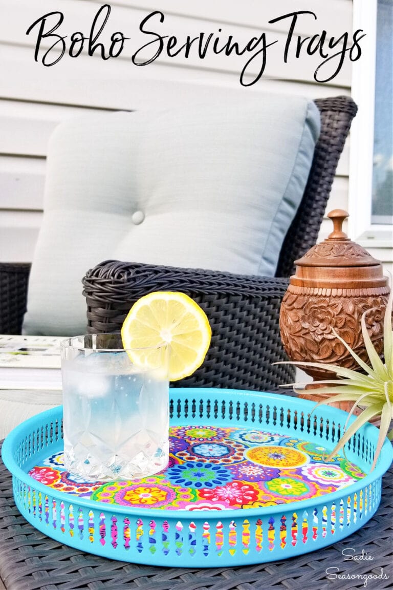Outdoor Serving Tray with Boho Summer Style