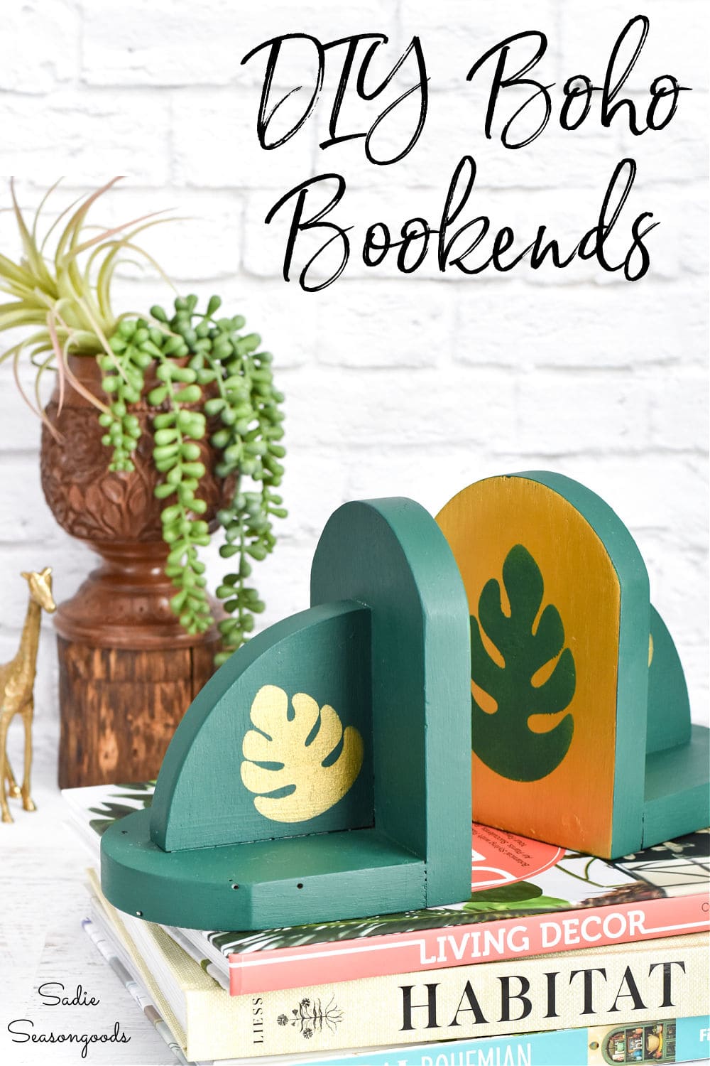 bohemian home decor with boho bookends