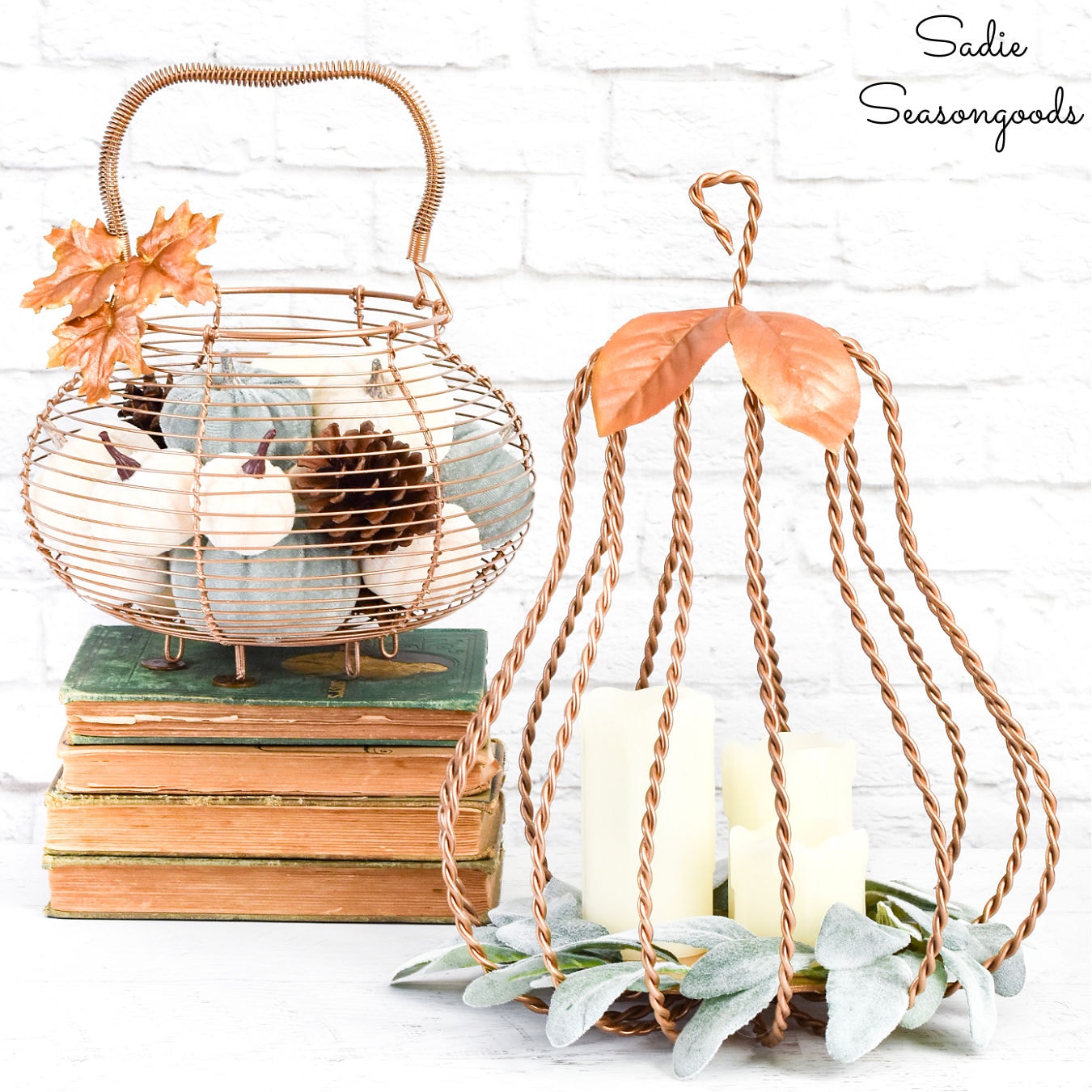 metal pumpkins for modern fall decor