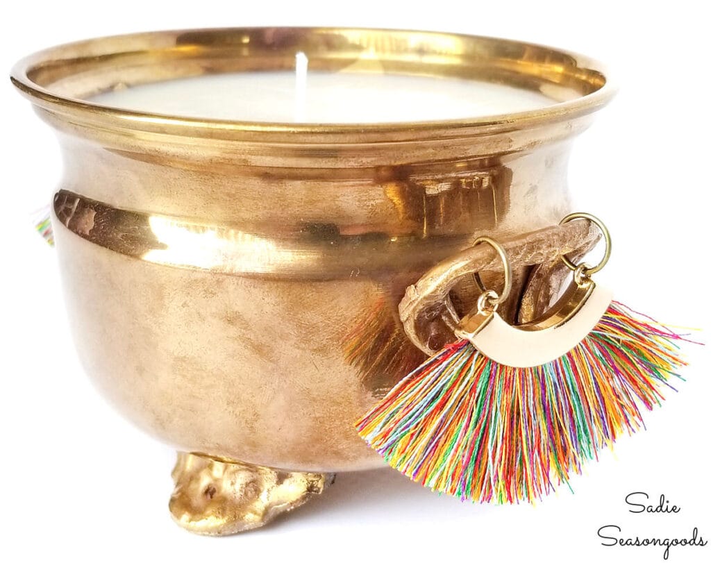 Vintage Brass as a Boho Candle Holder