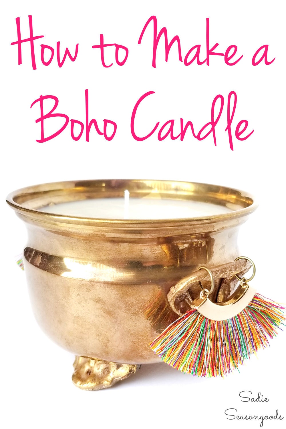 boho candle holder from vintage brass