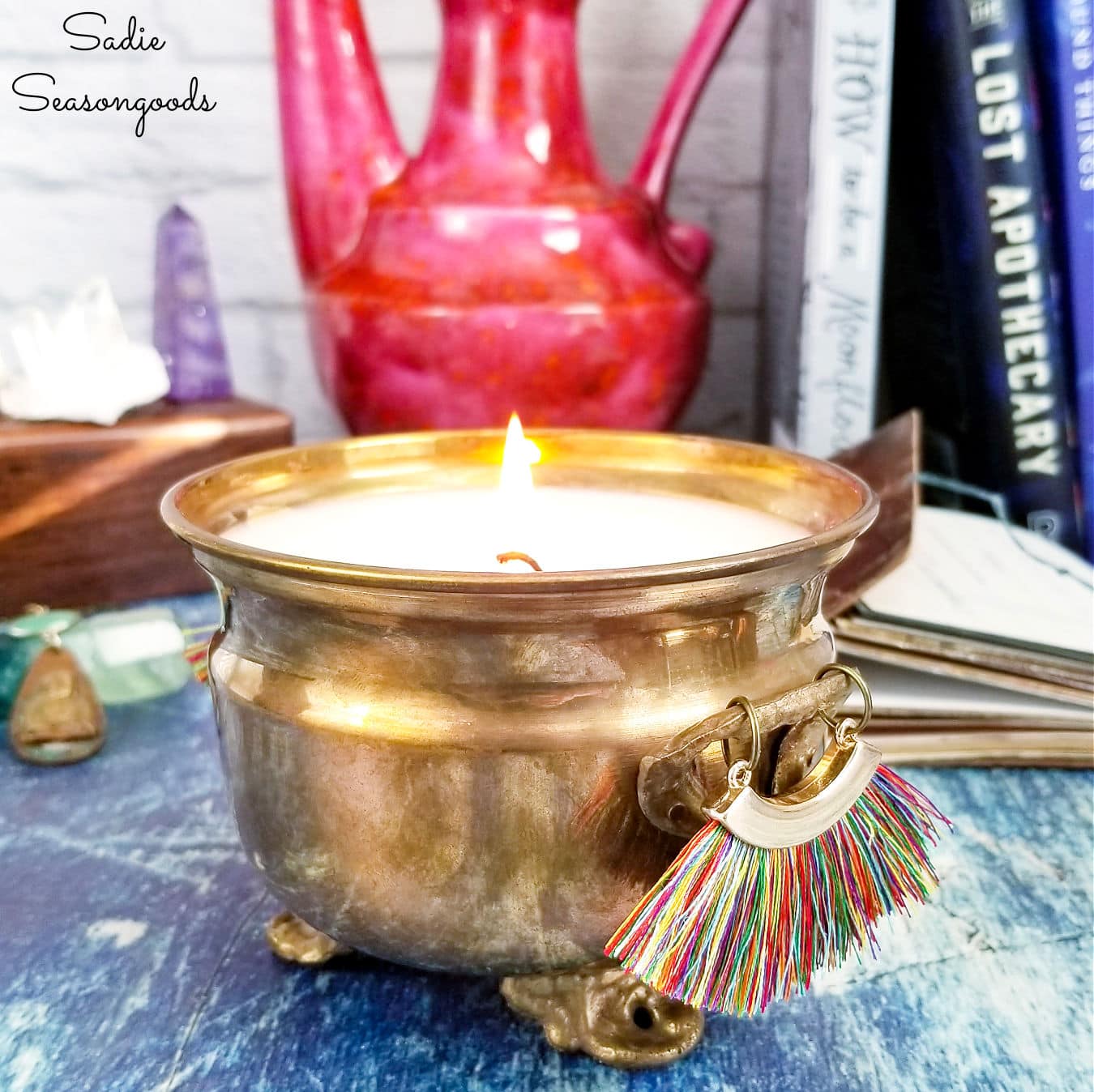 Vintage Brass as a Boho Candle Holder