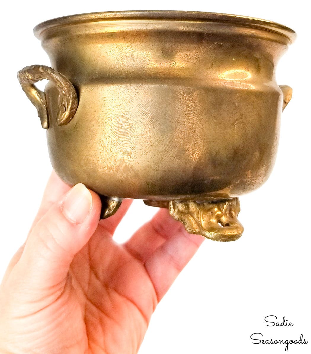 vintage brass for a boho candle holder