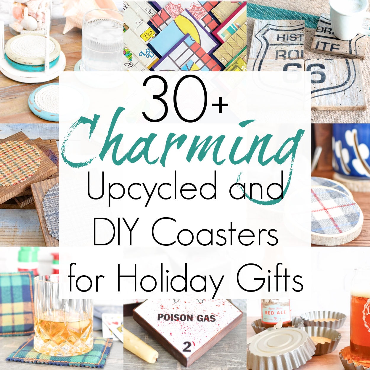 decorative coasters as upcycled gifts