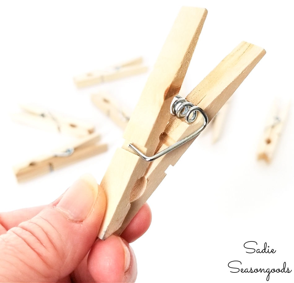 wooden clothespins to be taken apart for a craft project