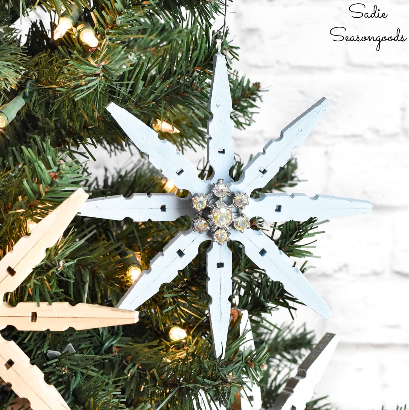 wooden snowflake ornaments