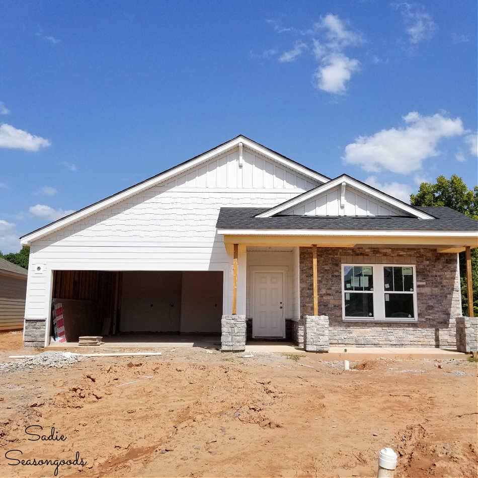 stone facade on new house