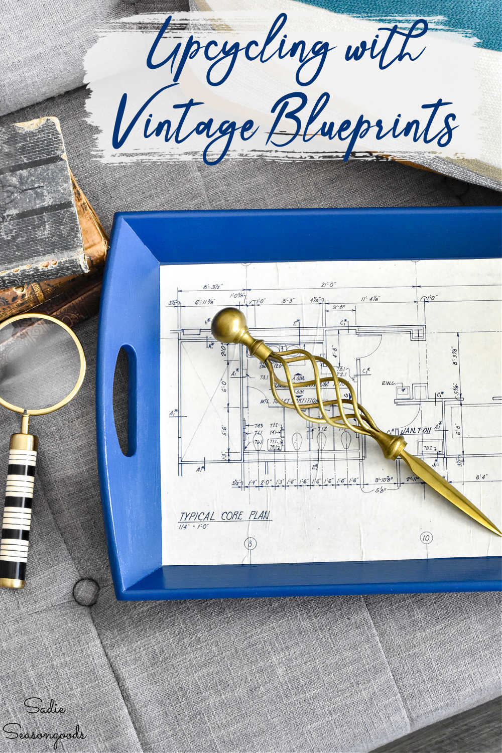 crafting with blueprint paper