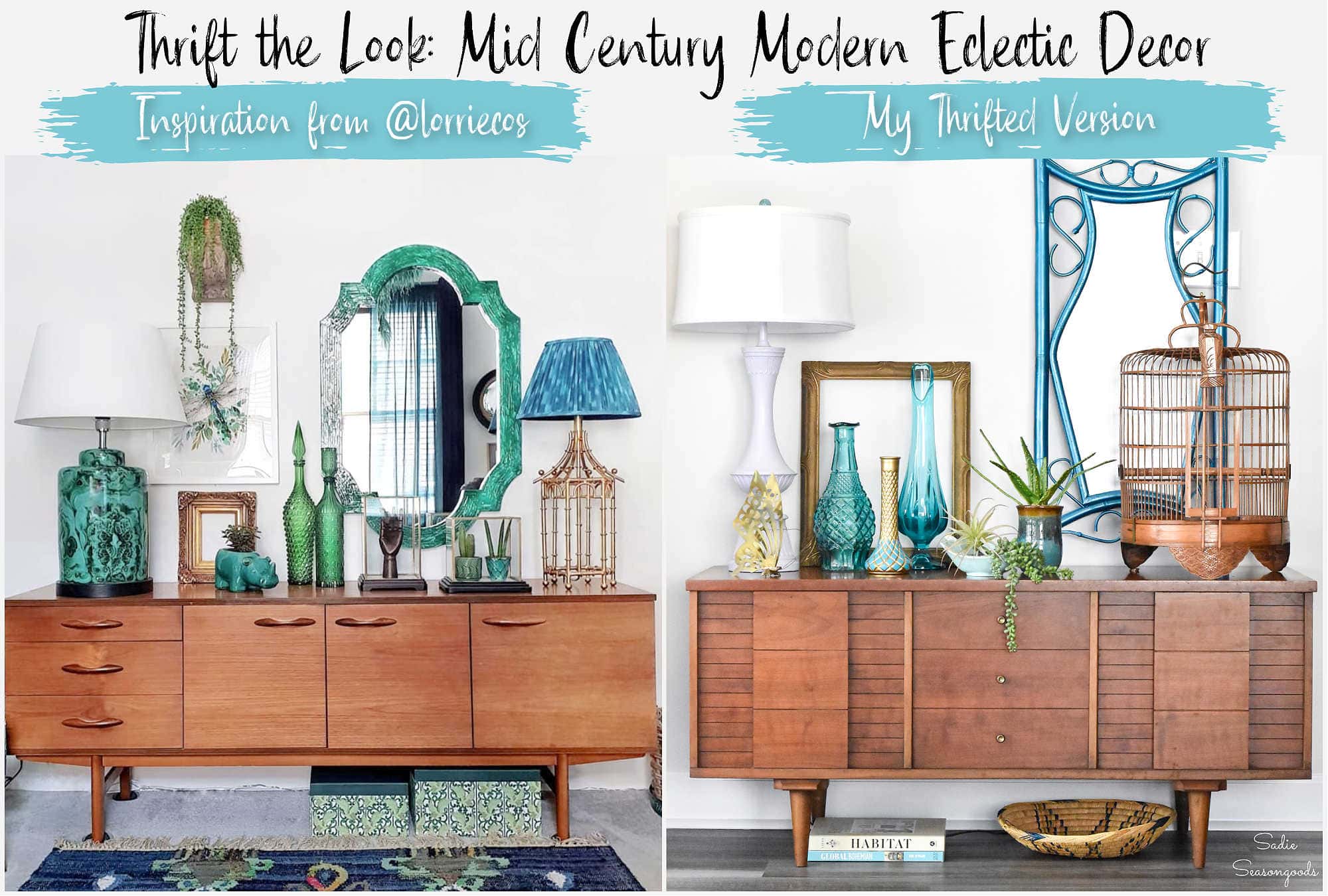 thrifting for mid century modern eclectic