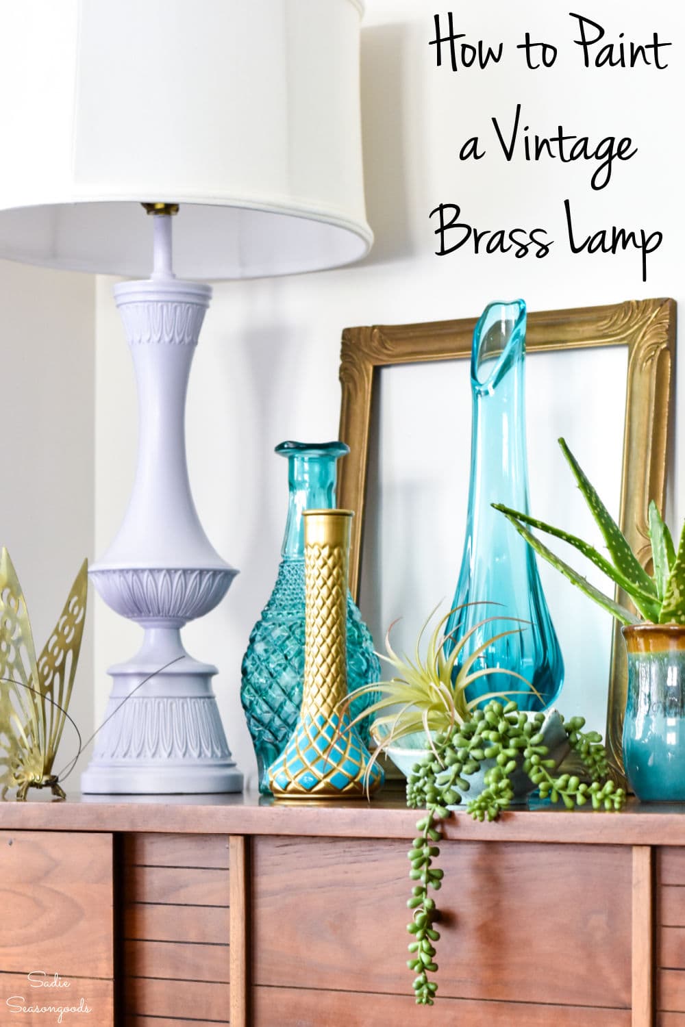 modern makeover on a vintage brass lamp