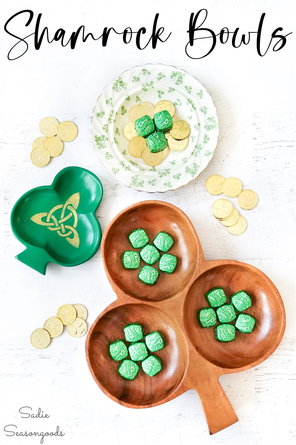 vintage wooden bowls as celtic decor