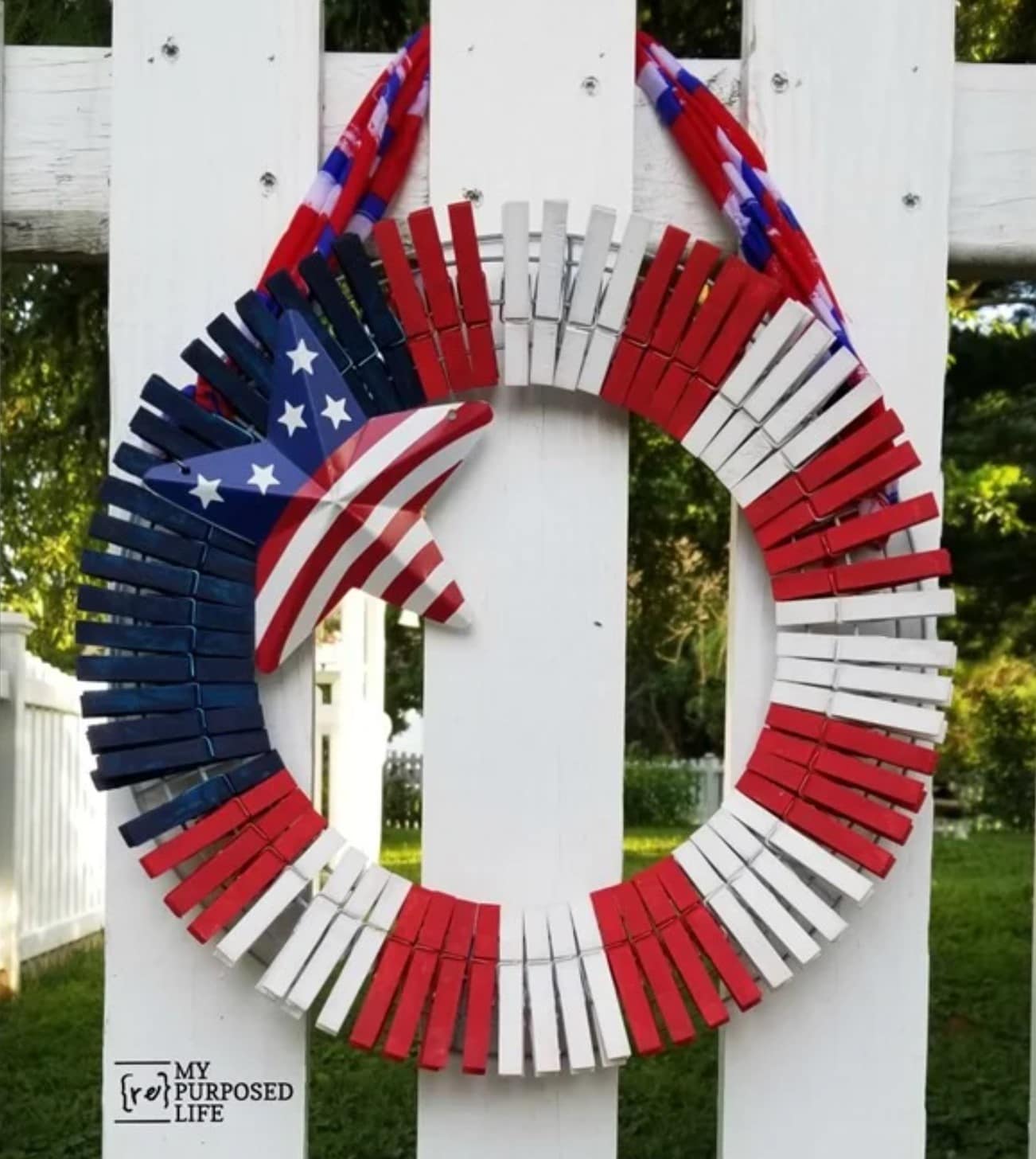 clothespin wreath by my repurposed life