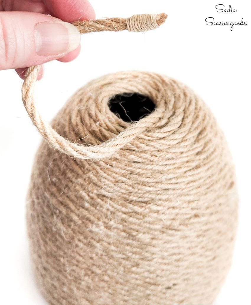 common whipping knot on jute rope