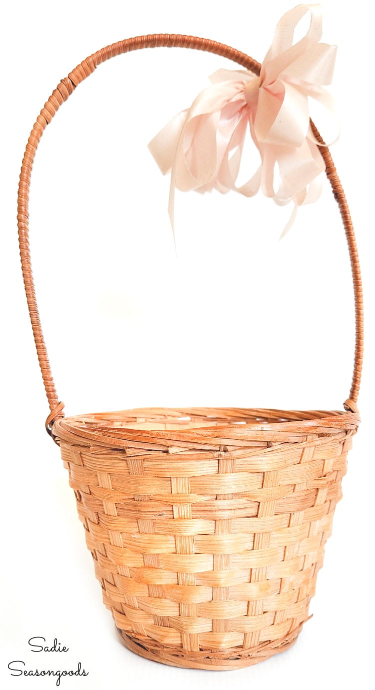 upcycling a basket into a DIY beehive