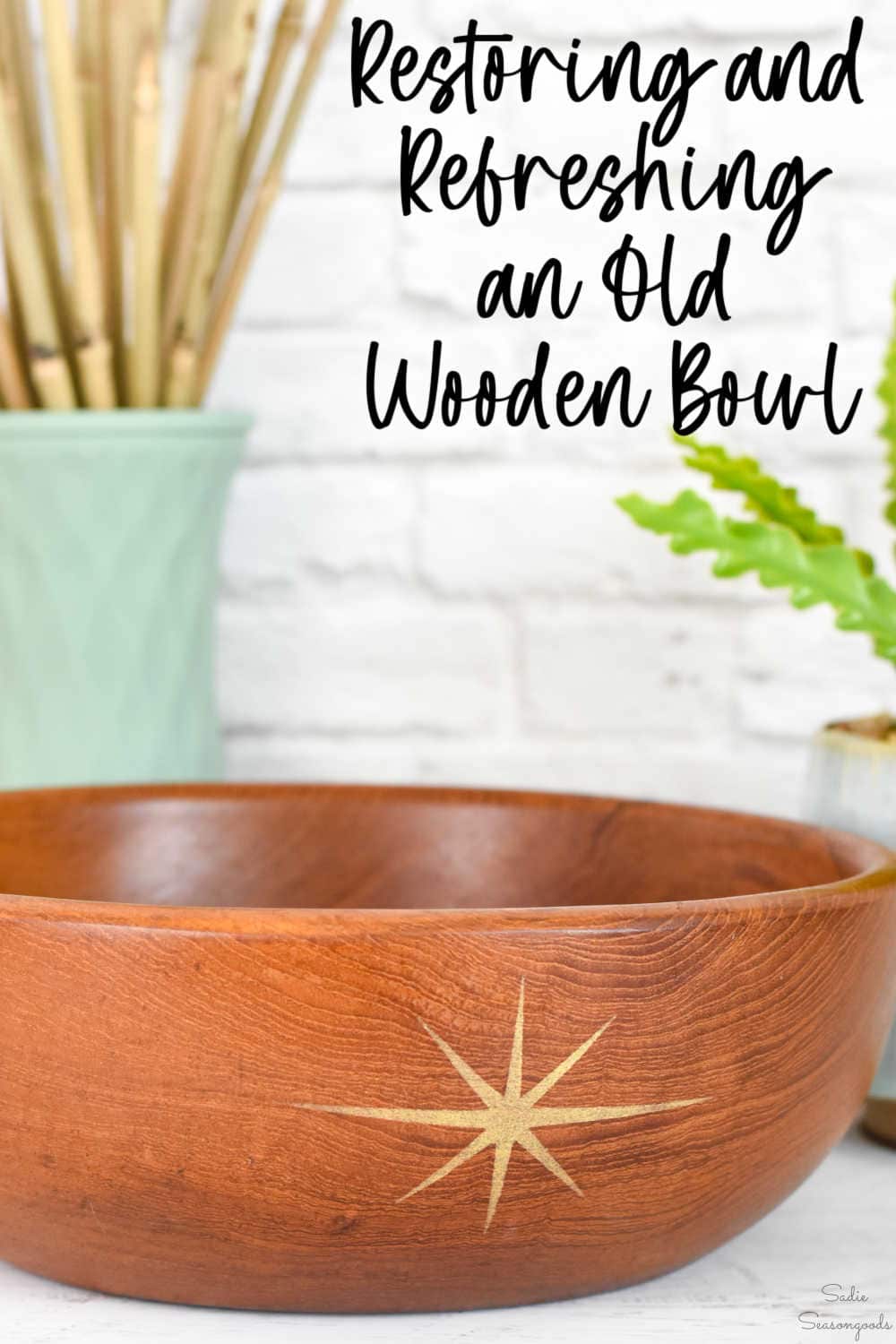 restoring a wooden bowl for mid mod decor key bowl from the thrift store
