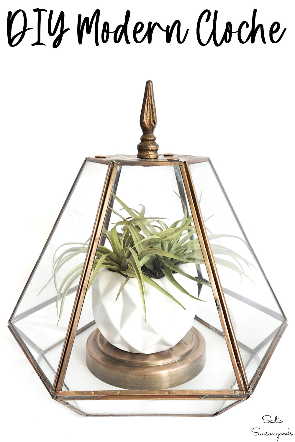 hexagon light fixture as a modern cloche