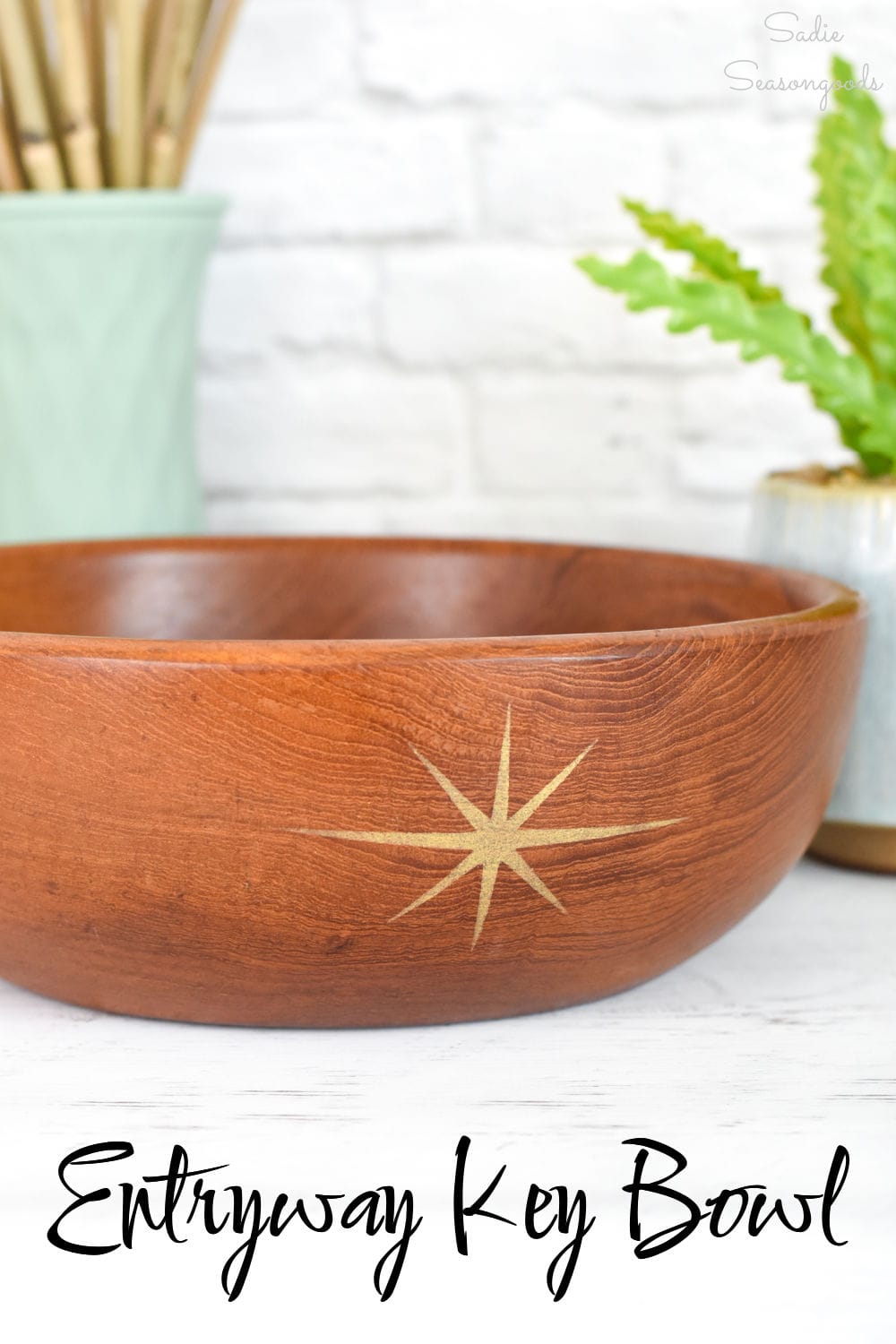 restoring a wooden bowl for mid mod decor