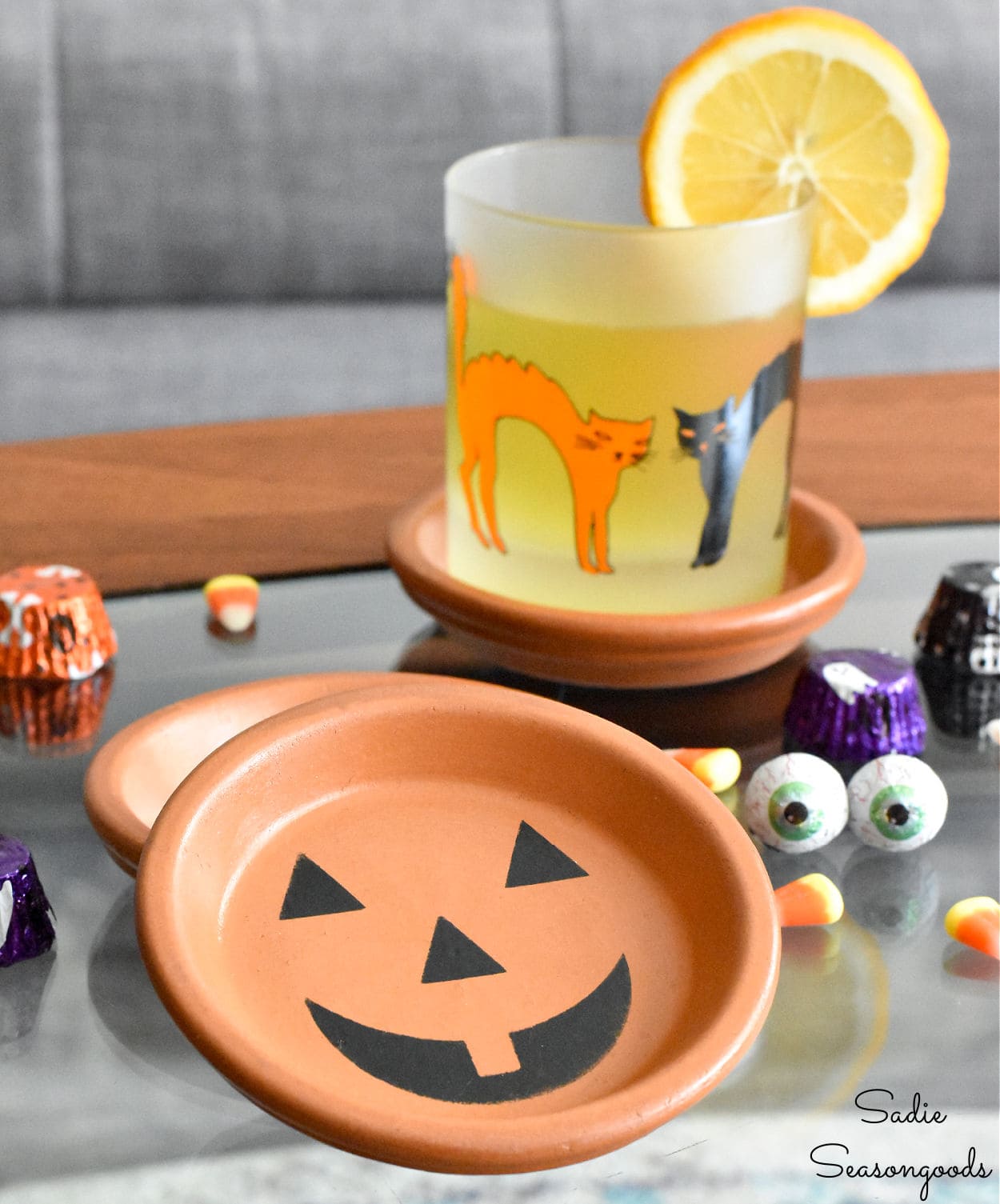 Pumpkin Coasters for Halloween