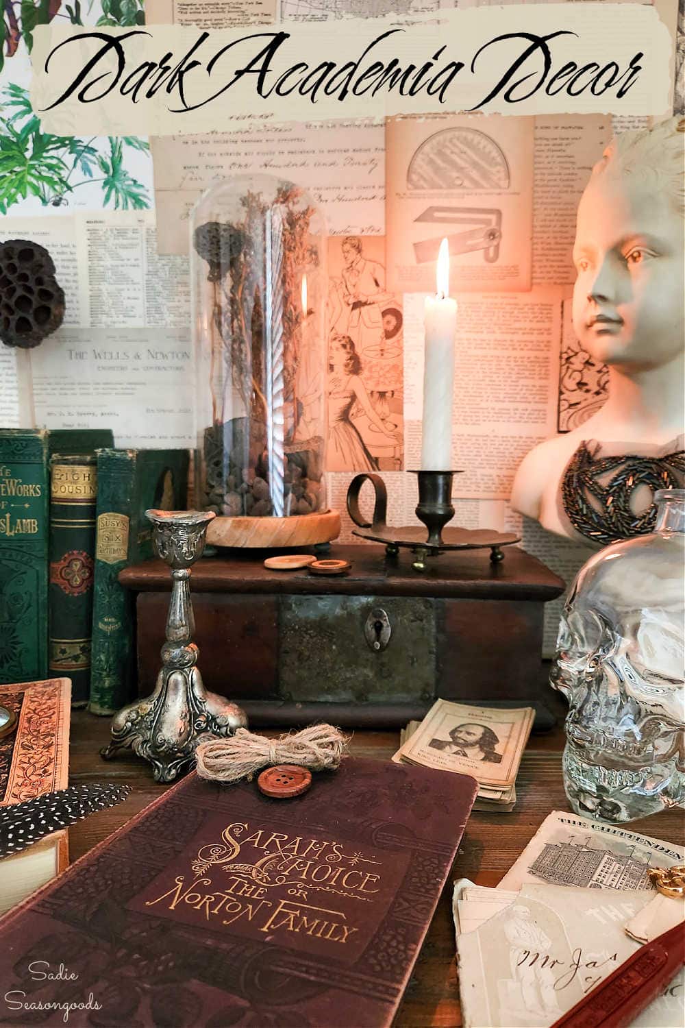 dark academia room decor that is secondhand and vintage