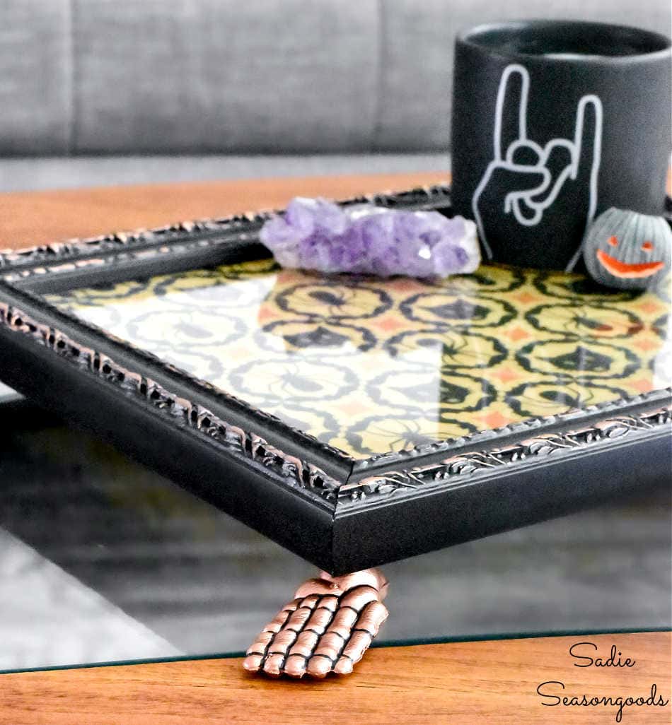 footed tray for halloween decor