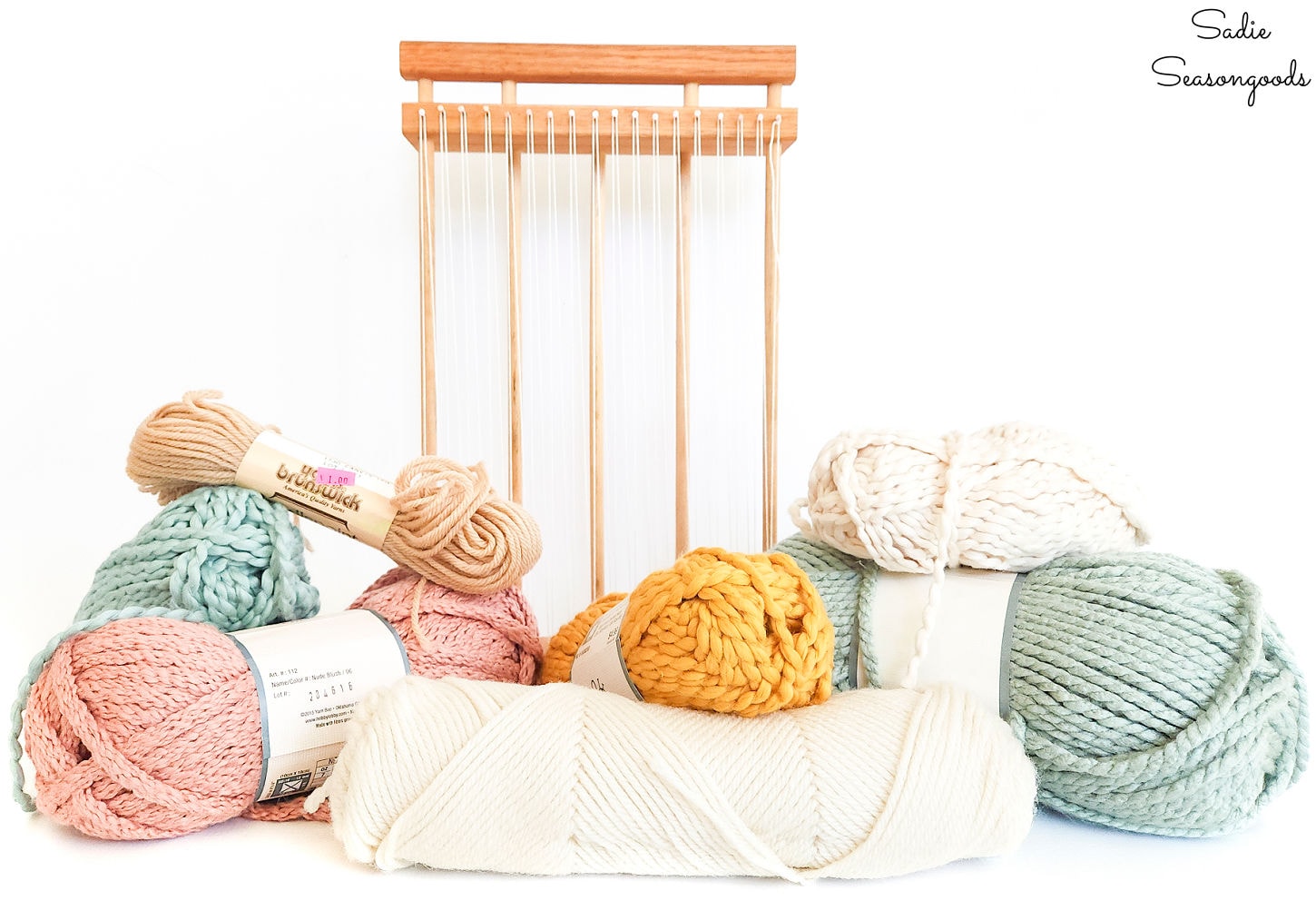 boho colored yarn to weave with on a diy loom