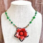 christmas necklace that looks like a poinsettia