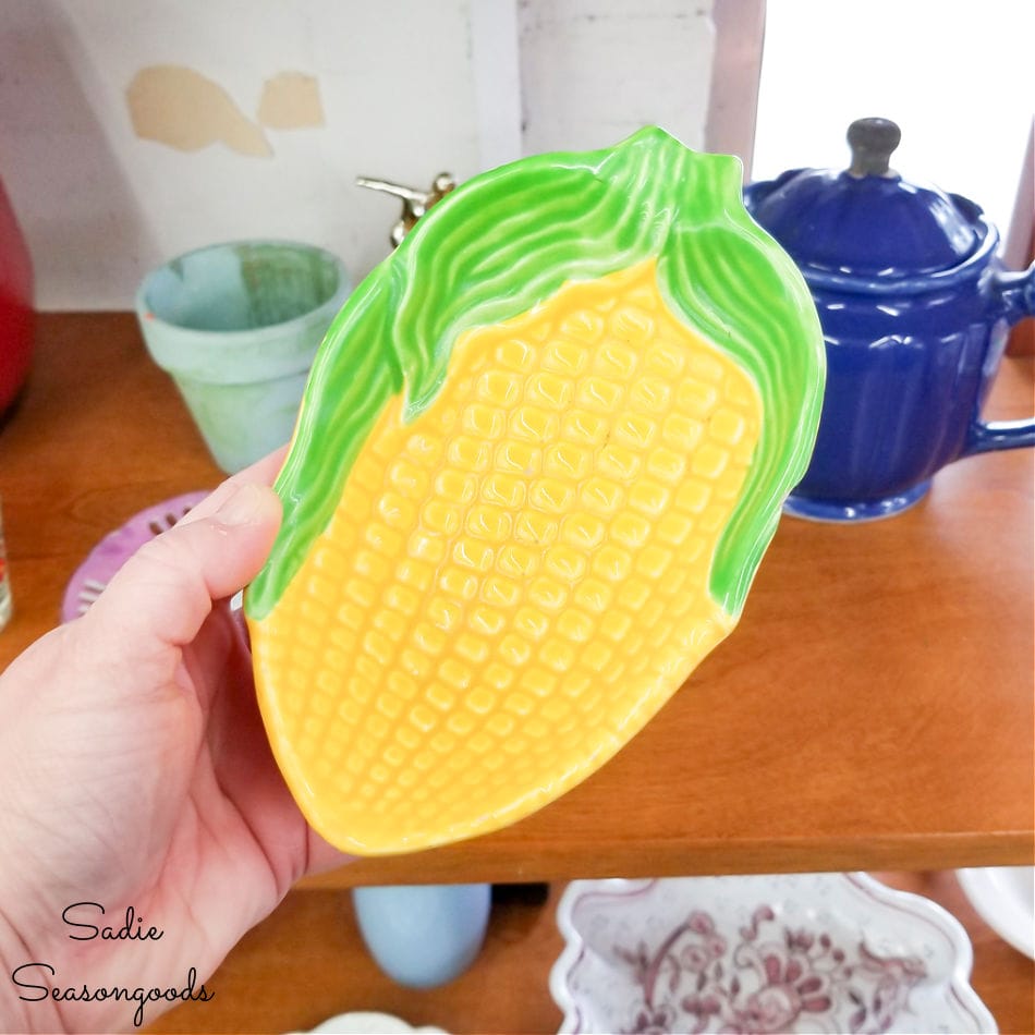 bowl that looks like yellow corn at a thrift store