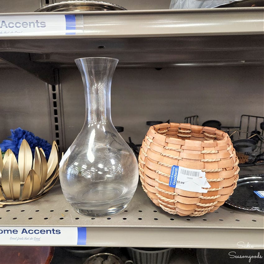 a clear glass vase at a thrift shop