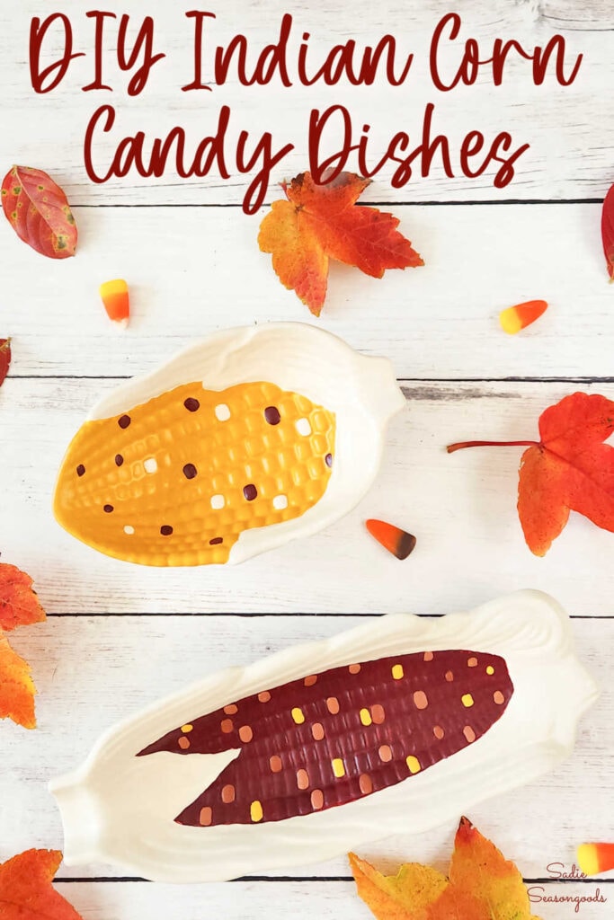 Fall Candy Dish And Indian Corn Decorations For Thanksgiving fall-candy-dish-and-indian-corn-decorations-for-thanksgiving