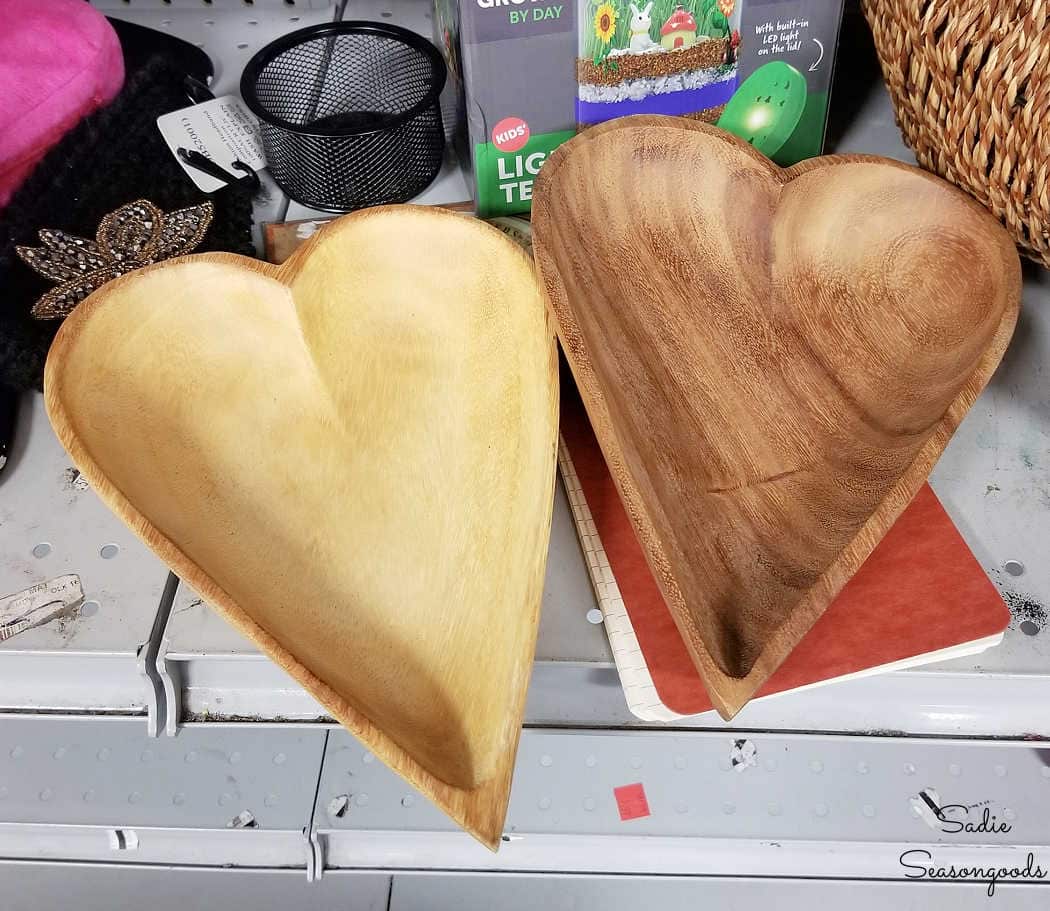 wooden heart bowls for upcycling