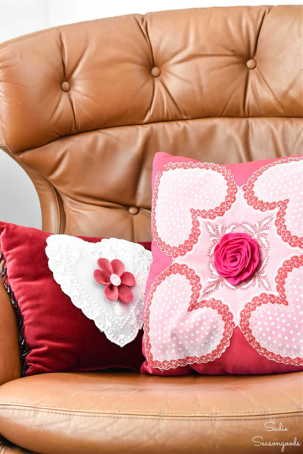 inexpensive versions of valentine pillows