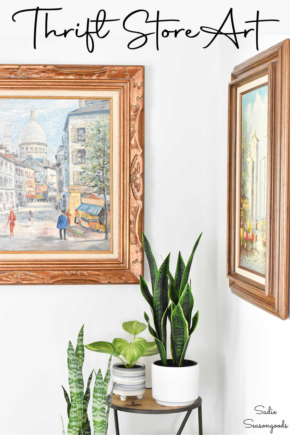 decorating a home with thrift store art