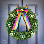 decorating a boxwood wreath for st patricks day